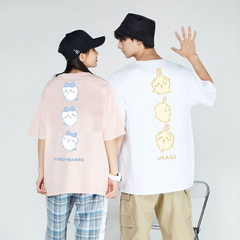 人気キャラ プリント トップス 楽しい気分 ユニセックス 半袖Ｔシャツ
