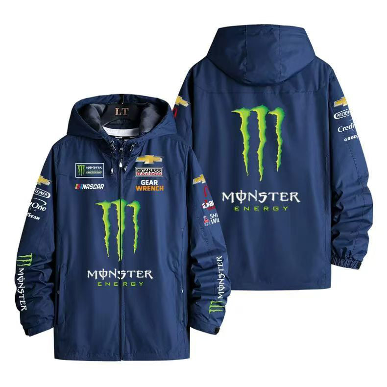 スポーツ＆カルチャー プリント アウター 個性派 スポーツマインド メンズ 防風 防寒 レーシングジャケット