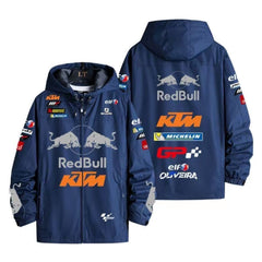 スポーツ＆カルチャー プリント スポンサー風プリント RED BULL KTM メンズ 防風 防寒 レーシングジャケット