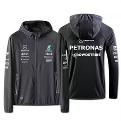 スポーツ＆カルチャー プリント F1モータースポーツ風 薄手 メンズ バイク用 UVカットジャケット