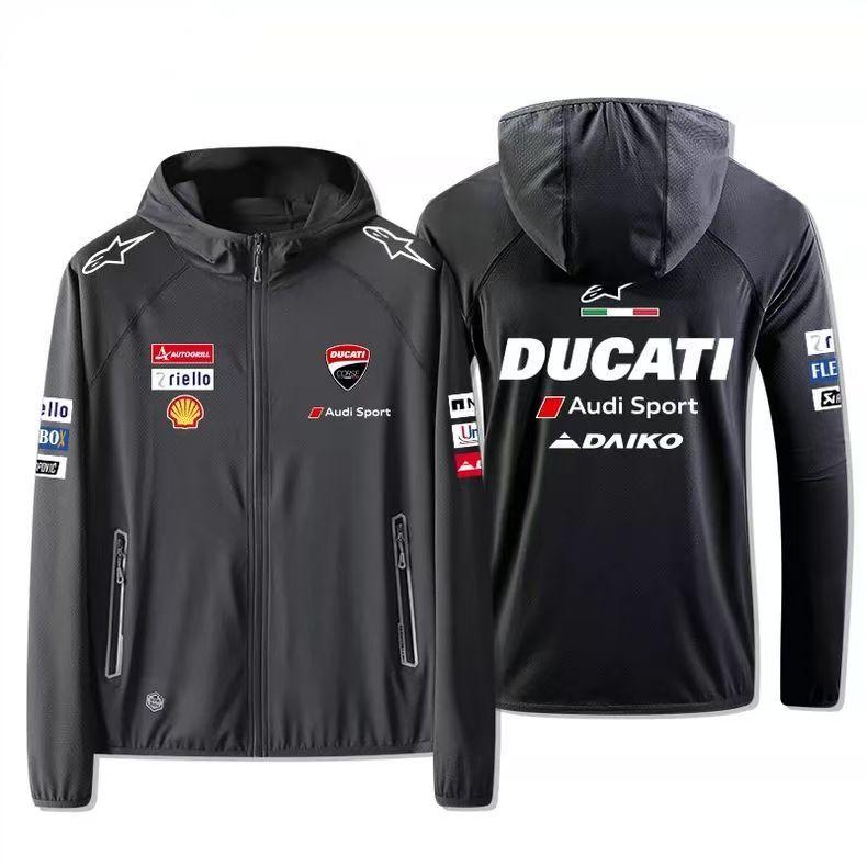 スポーツ＆カルチャー プリント バイクレーサー風 薄手 メンズ バイク用 UVカットジャケット