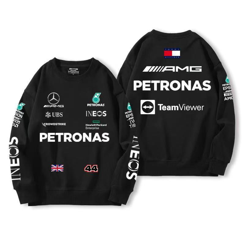 スポーツ＆カルチャー プリント トップス F1 デザイン ユニセックス 長袖 スウェット