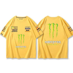 スポーツ＆カルチャー プリント トップス モータースポーツ風 ロゴプリント ユニセックス 半袖Ｔシャツ