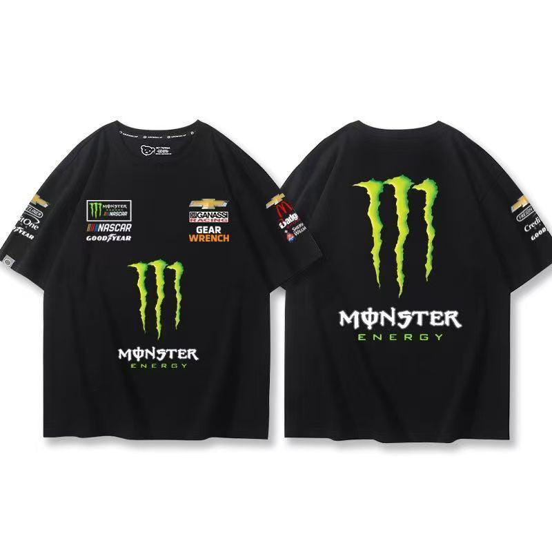 スポーツ＆カルチャー プリント トップス モータースポーツ風 ロゴプリント ユニセックス 半袖Ｔシャツ