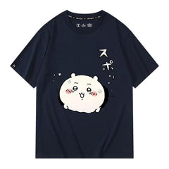 人気キャラ プリント トップス 興奮した気持ち ユニセックス 半袖Ｔシャツ