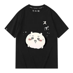 人気キャラ プリント トップス 興奮した気持ち ユニセックス 半袖Ｔシャツ