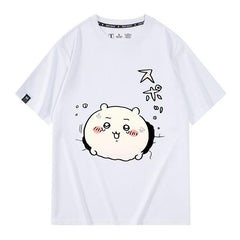 人気キャラ プリント トップス 興奮した気持ち ユニセックス 半袖Ｔシャツ