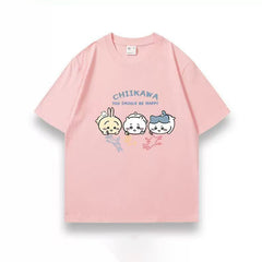 人気キャラ プリント トップス 絵を描く ユニセックス 半袖Ｔシャツ