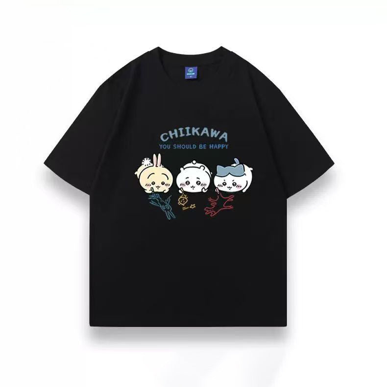 人気キャラ プリント トップス 絵を描く ユニセックス 半袖Ｔシャツ