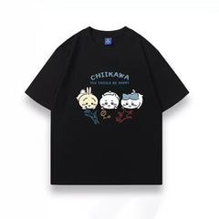 人気キャラ プリント トップス 絵を描く ユニセックス 半袖Ｔシャツ