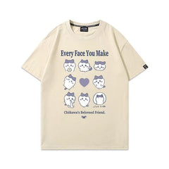 人気キャラ プリント トップス スタンプ ユニセックス 半袖Ｔシャツ