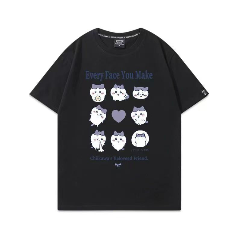 人気キャラ プリント トップス スタンプ ユニセックス 半袖Ｔシャツ