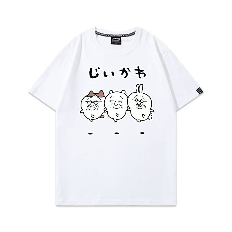 人気キャラ プリント トップス じいさん ユニセックス 半袖Ｔシャツ