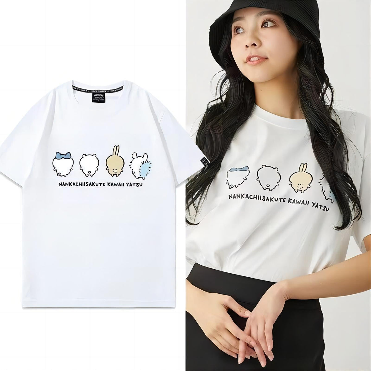 人気キャラ プリント トップス 可愛い後ろ姿 ユニセックス 半袖Ｔシャツ