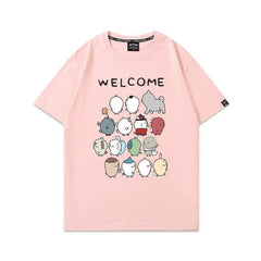 人気キャラ プリント トップス 親友 ユニセックス 半袖Ｔシャツ