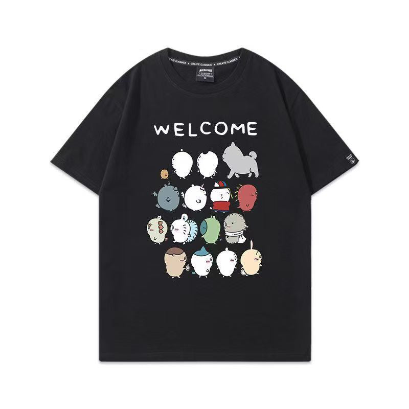 人気キャラ プリント トップス 親友 ユニセックス 半袖Ｔシャツ