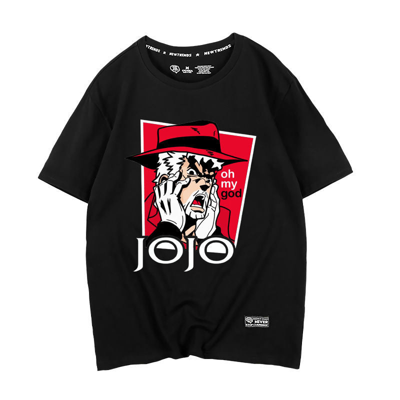 人気キャラ プリント トップス ジョセフ oh my god 驚き顔 半袖Ｔシャツ