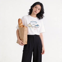 人気キャラ プリント トップス 絵を描く ユニセックス 半袖Ｔシャツ