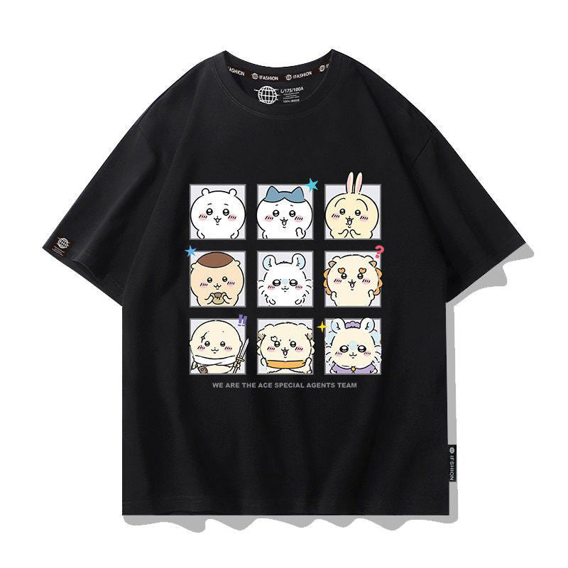人気キャラ プリント トップス ACE AGENTS ユニセックス 半袖Ｔシャツ