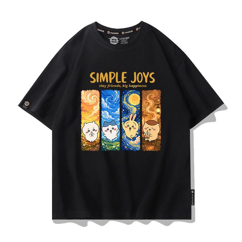 人気キャラ プリント トップス SIMPLE  JOYS ユニセックス 半袖Ｔシャツ