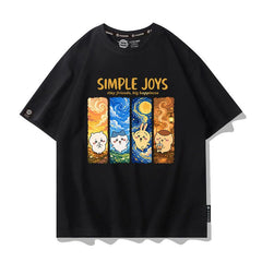 人気キャラ プリント トップス SIMPLE  JOYS ユニセックス 半袖Ｔシャツ