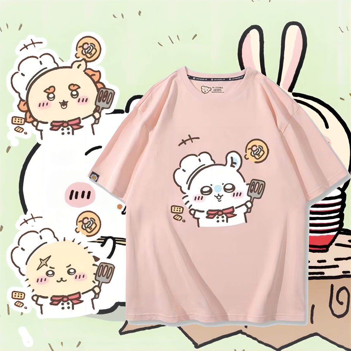 人気キャラ プリント トップス シェフ ユニセックス 半袖Ｔシャツ