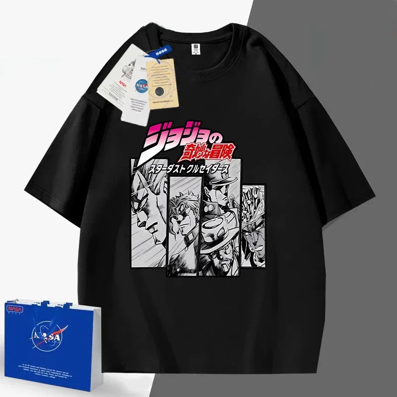 人気キャラ プリント トップス スターダストクルセイダース 半袖Ｔシャツ