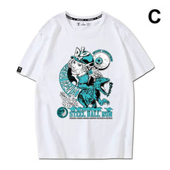 人気キャラ プリント トップス ウエスタンレース ユニセックス 半袖 Ｔシャツ