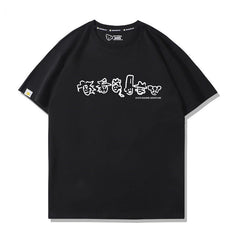 人気キャラ プリント トップス ラインアート風キャラ  ユニセックス 半袖 Ｔシャツ