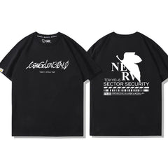 人気キャラ プリント トップス NERV ユニセックス 半袖Ｔシャツ