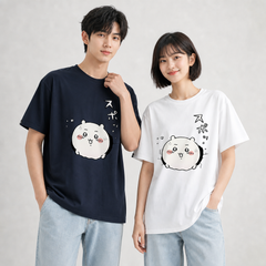 人気キャラ プリント トップス 興奮した気持ち ユニセックス 半袖Ｔシャツ