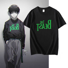 人気キャラ プリント トップス THE BEAST ユニセックス 半袖Ｔシャツ
