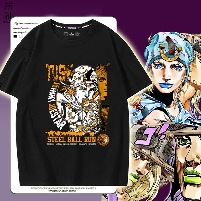 人気キャラ プリント トップス ウエスタンレース ユニセックス 半袖 Ｔシャツ
