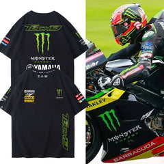スポーツ＆カルチャー プリント トップス  レーシングロゴ クール系 ユニセックス 半袖Tシャツ