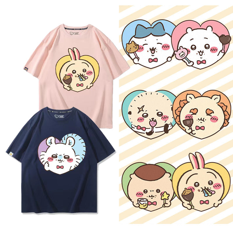 人気キャラ プリント トップス 美味しい料理 ユニセックス 半袖Ｔシャツ