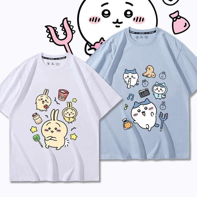 人気キャラ プリントトップス 笑える日常 ユニセックス 半袖Ｔシャツ