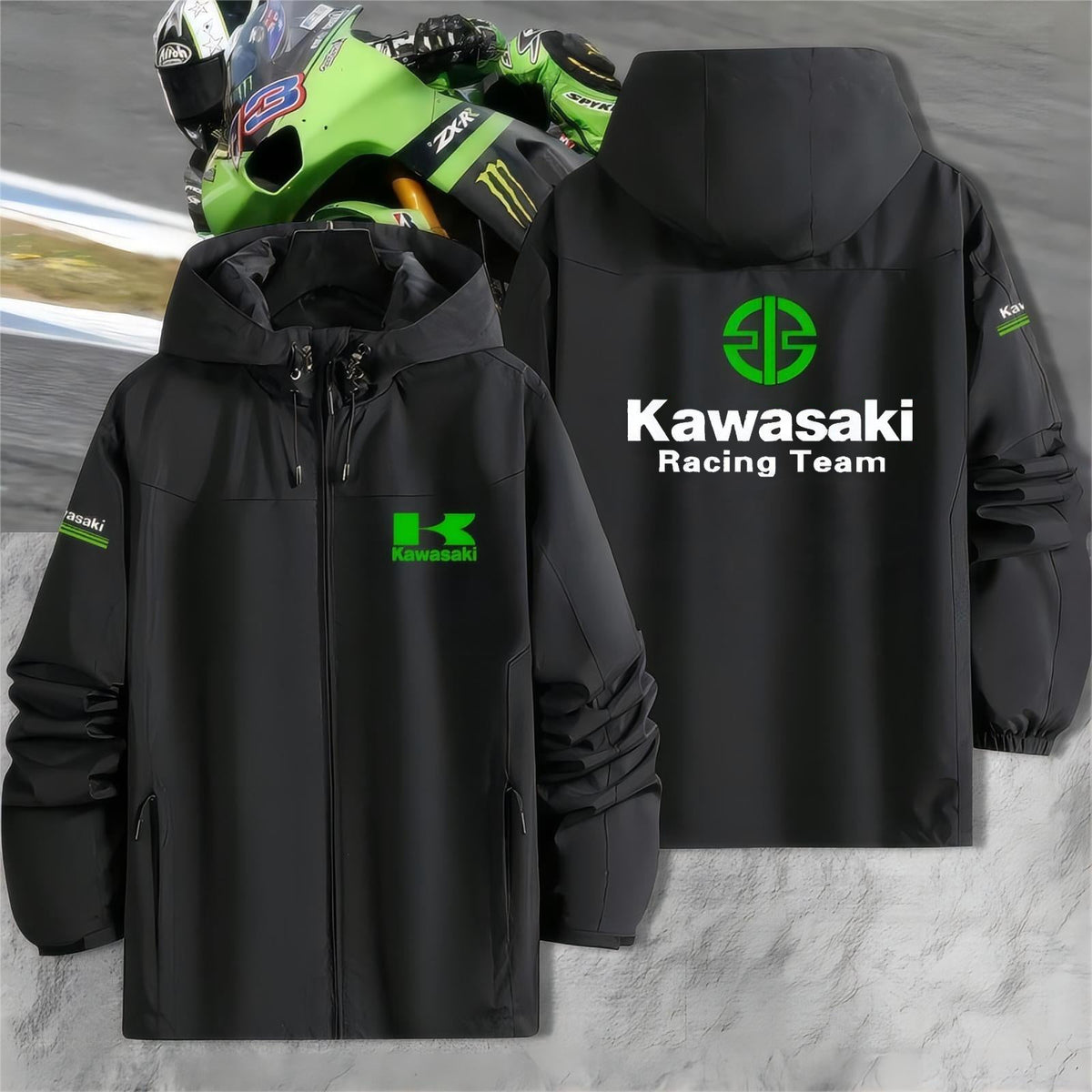 スポーツ＆カルチャー プリント カッコいい モトスタイル メンズ 防風 防寒 レーシングジャケット
