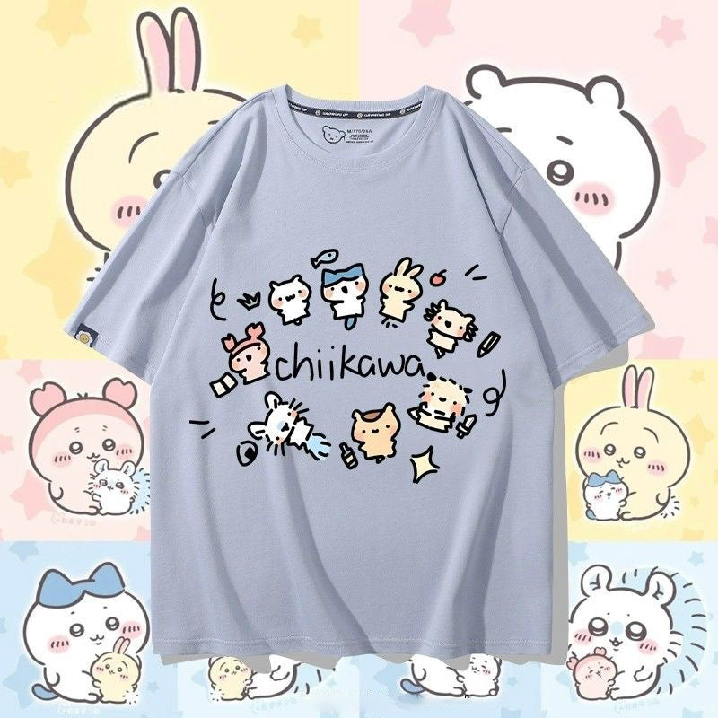 人気キャラ プリント トップス 友達と一緒 ユニセックス 半袖Ｔシャツ