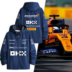 スポーツ＆カルチャー プリント F1チーム風ロゴプリント メンズ 防風 防寒 レーシングジャケット