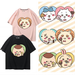 人気キャラ プリント トップス スナック ユニセックス 半袖Ｔシャツ