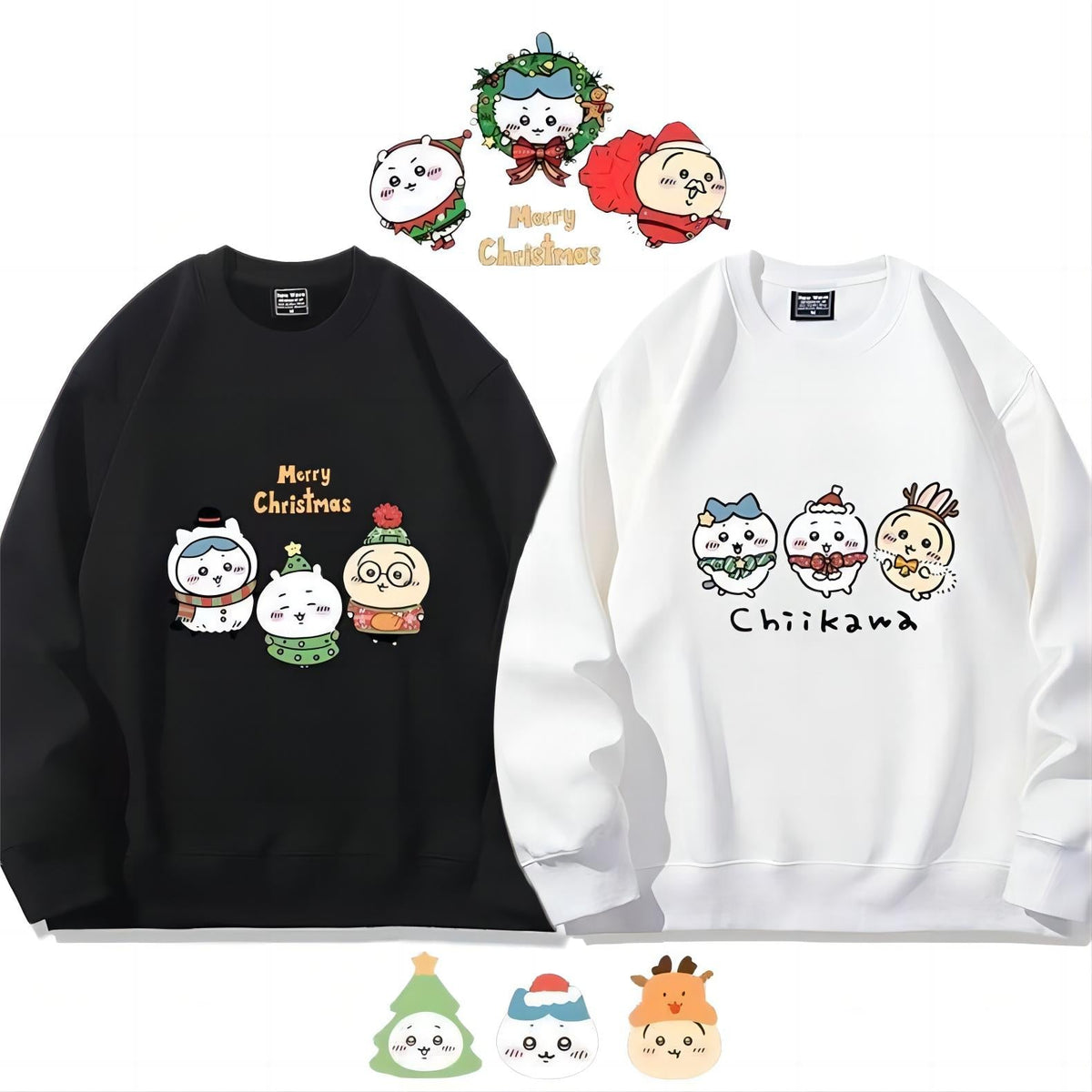 人気キャラ プリント トップス MERRY CHRISTMAS ユニセックス 長袖 スウェット