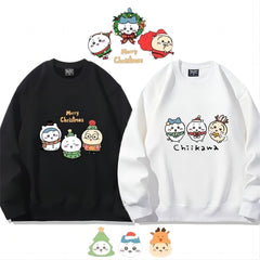 人気キャラ プリント トップス MERRY CHRISTMAS ユニセックス 長袖 スウェット