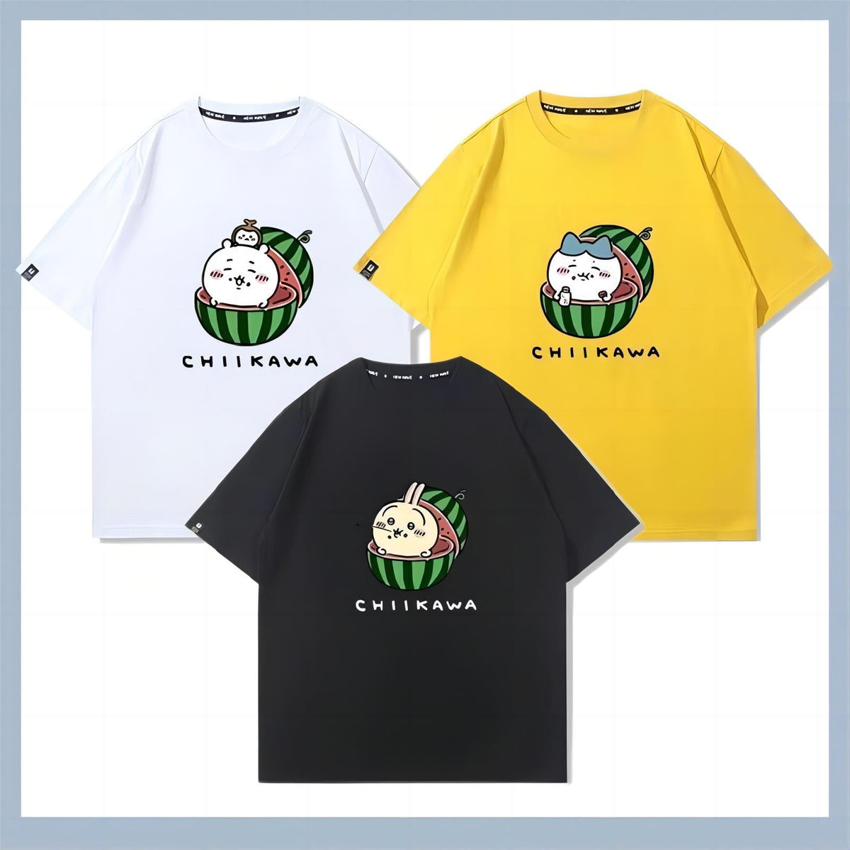 人気キャラ プリントトップス 美味しいスイカ ユニセックス 半袖Ｔシャツ
