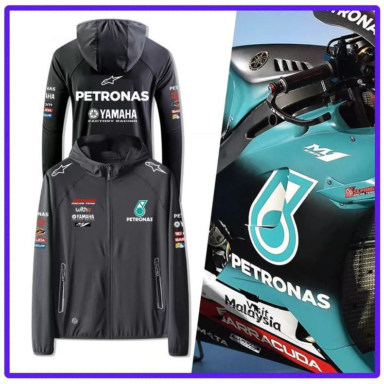 スポーツ＆カルチャー プリント レーシング風 薄手 メンズ バイク用 UVカットジャケット