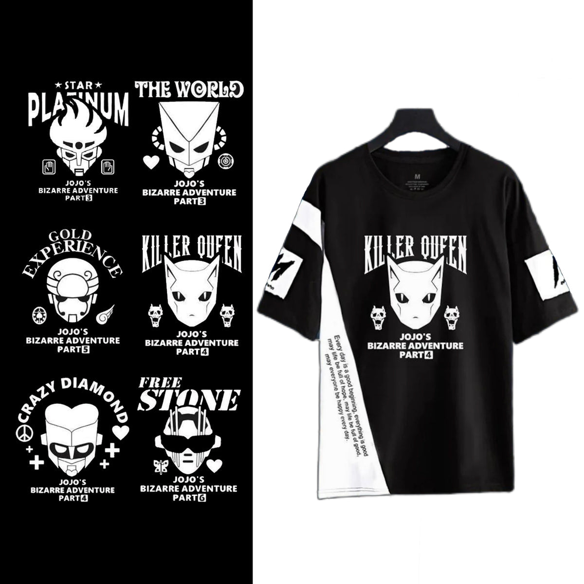 人気キャラ プリント トップス スタンドパワー ユニセックス 半袖Ｔシャツ