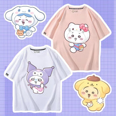 人気キャラ プリント トップス 遠足 ユニセックス 半袖Ｔシャツ