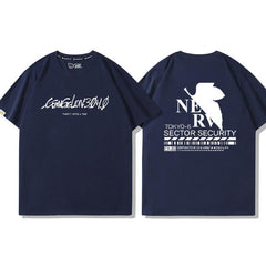 人気キャラ プリント トップス NERV ユニセックス 半袖Ｔシャツ