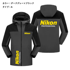 スポーツ＆カルチャー プリント アウター カメラブランド風デザイン メンズ 防風 防寒 ジャケット