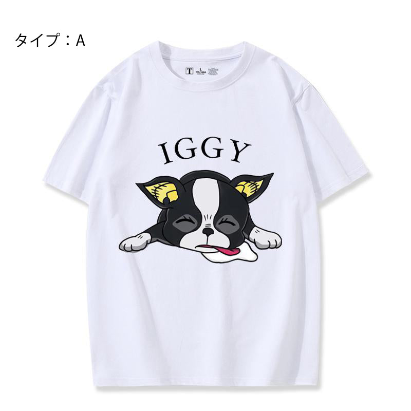 人気キャラ プリント トップス IGGY ユニセックス 半袖Ｔシャツ