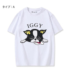 人気キャラ プリント トップス IGGY ユニセックス 半袖Ｔシャツ